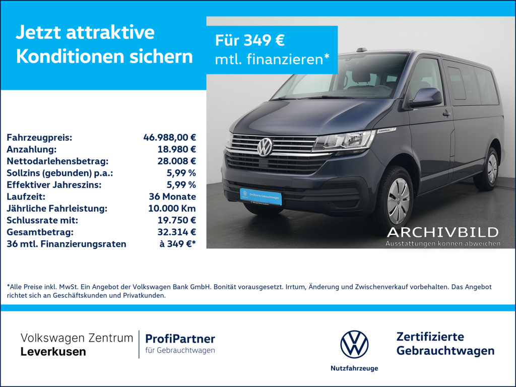 T6.1 Caravelle Comfortline DSG TEMPOMAT APP