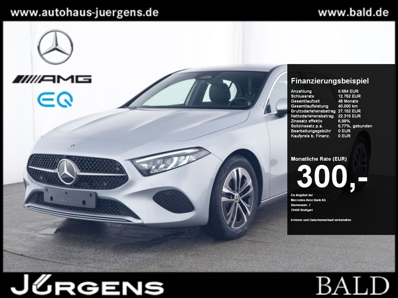 Mercedes-Benz A 200 Kompaktlimousine Perf-AGA Progressive