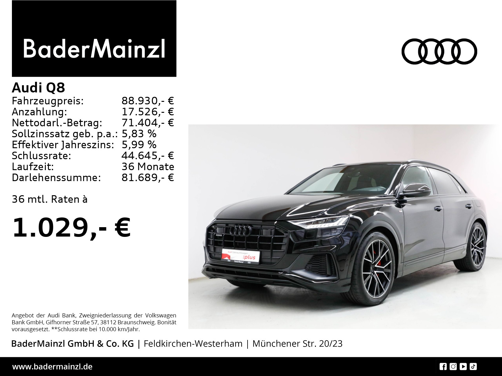 Q8 60 TFSIe quattro Competition Plus S line Pano