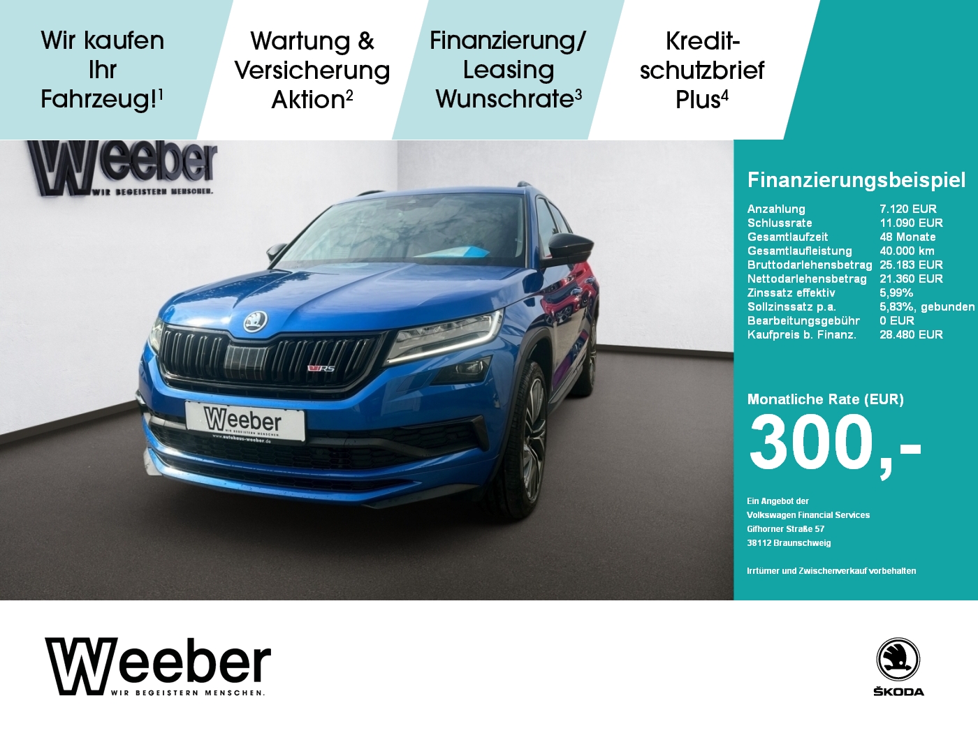 Kodiaq RS 4x4 20 LED NAVI PDC RFK STANDH KEYLESS