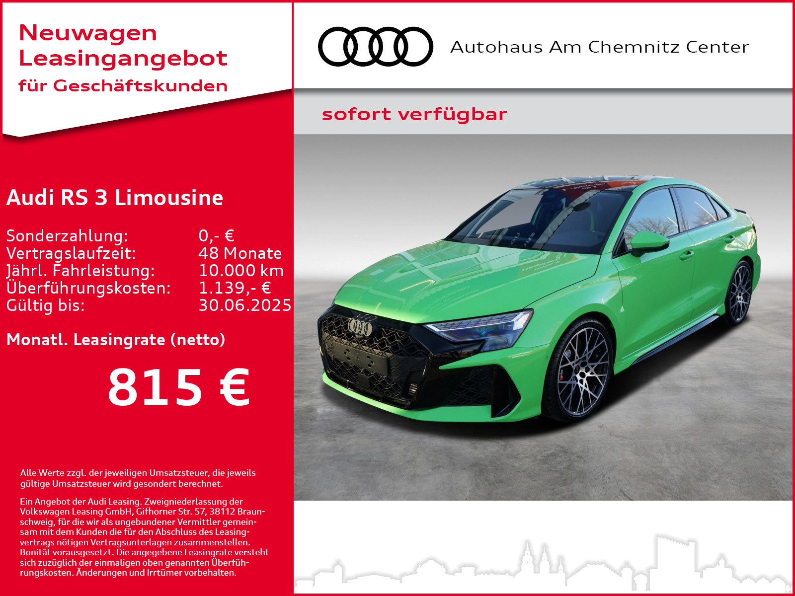 Audi RS3 Limousine 280Vmax Komfortpaket