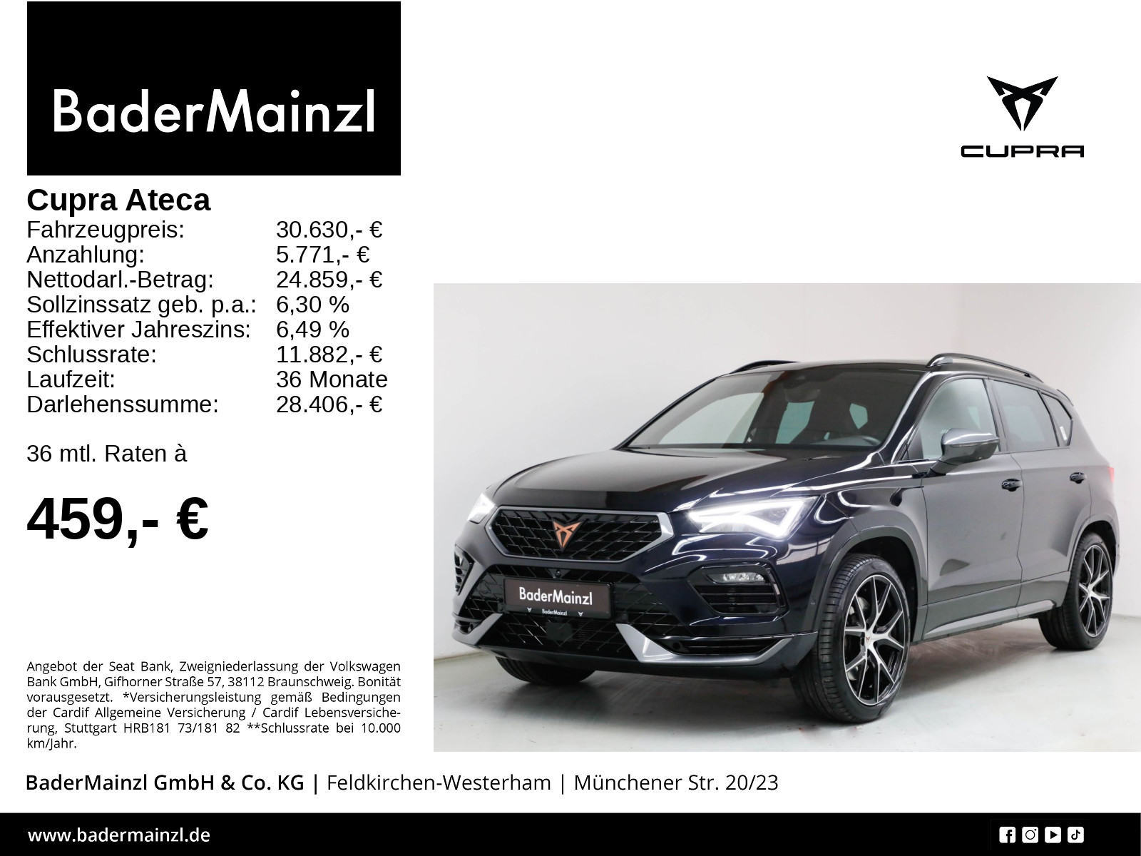 Ateca 2.0 TSI DSG 4Drive LED Navi SHZ Pano Kam.