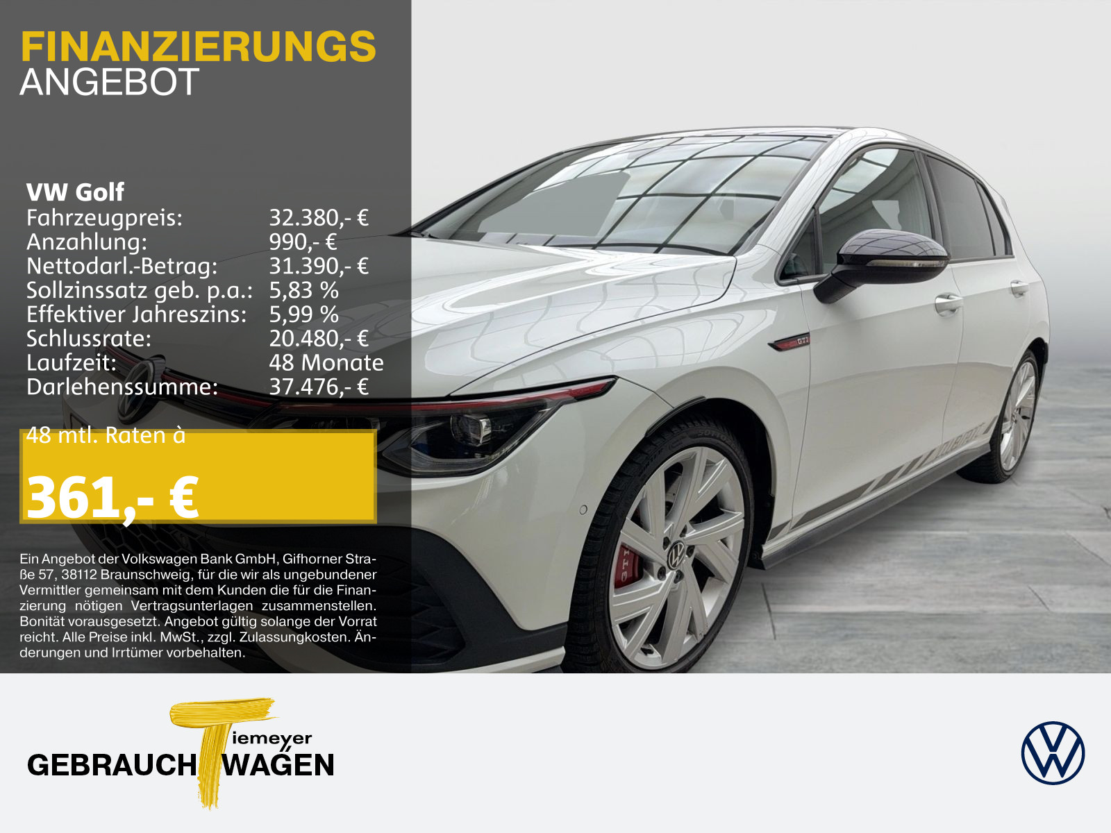 Golf 2.0 GTI CLUBSPORT IQ.LIGHT PANO LEDER LM19