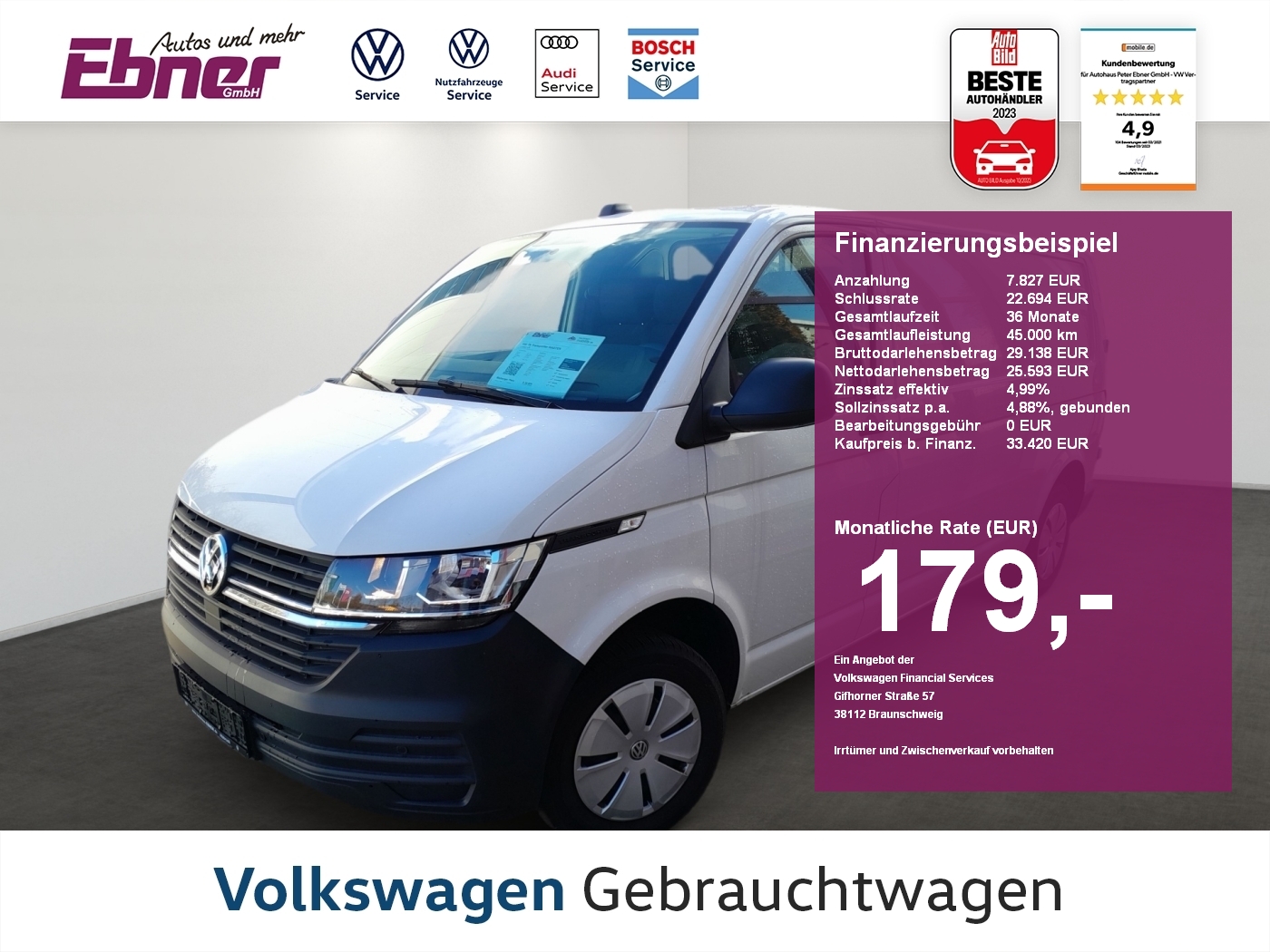 T6 Transporter KASTEN LANG LR TDI AHK+KLIMA+NAVI+2xPDC+FLÜGEL!
