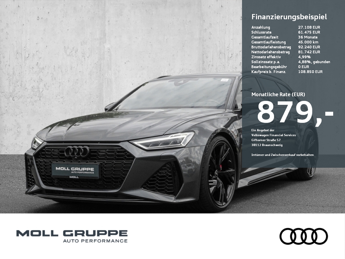 RS 6 Avant 4.0 TFSI quattro 441(600) kW(PS) Head UP LED Kamera