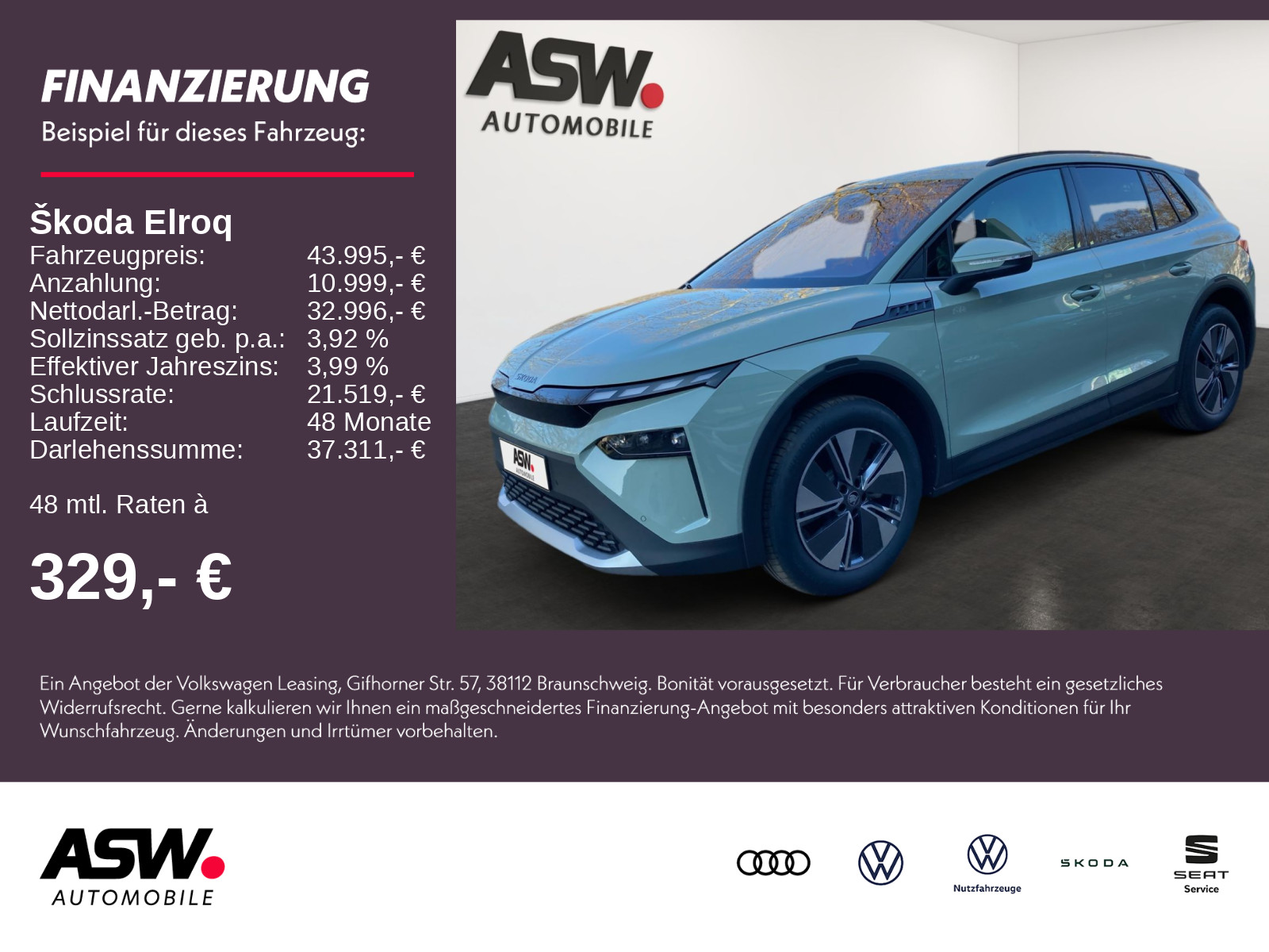 Elroq 60 63kWh Elektromotor 204PS ACC Kamera AHK