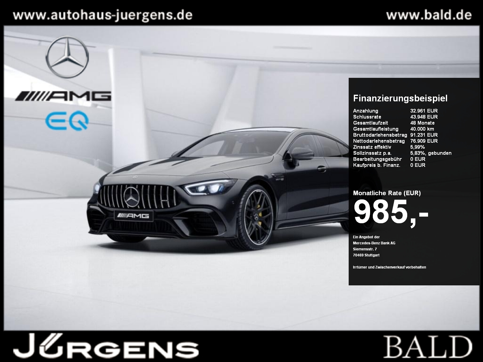 Mercedes-Benz AMG GT 63 S Perf-Sitze Aero Carbon Burm