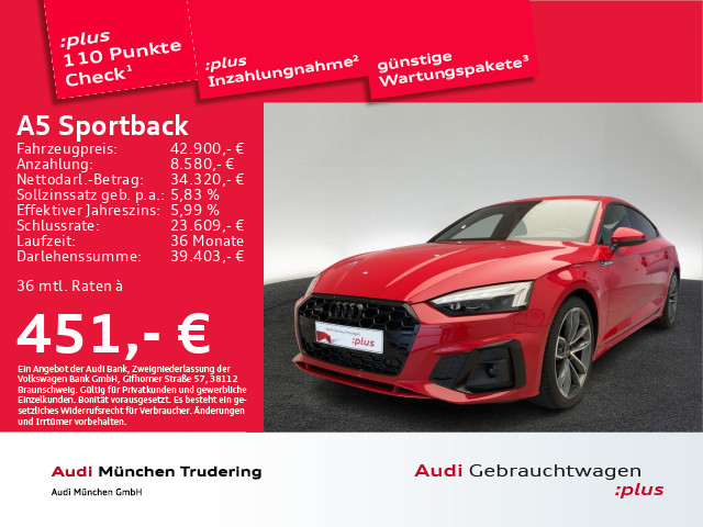 Audi A5 Sportback 40 TFSI qu S line