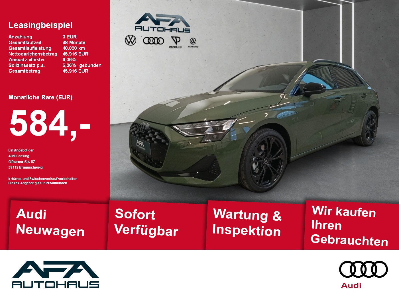 Audi A3 Sportback 35 TDI advanced opt schwarz