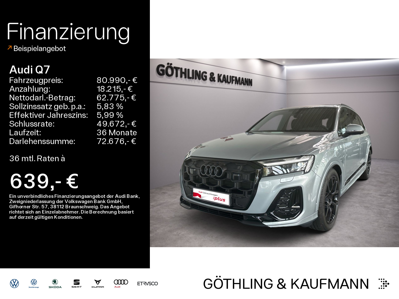 Q7 SUV S line 45 TDI quattro 170(23 1) kW(PS) tiptronic*Matrix*Pano*HUD*memory*21*Privacy*AIR*AHK