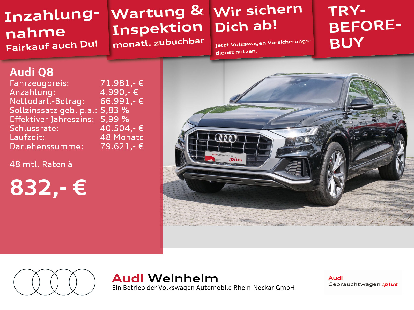 Q8 50 TDI quattro S-Line B&O HD-Matrix Navi Kamera Pano uvm