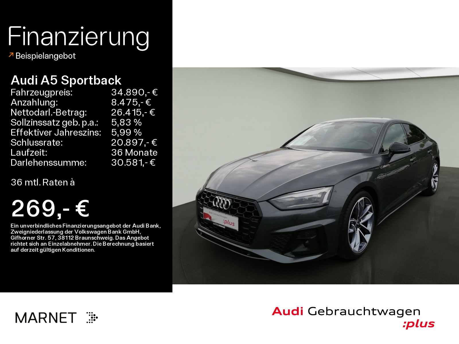 A5 Sportback 35 TDI S line*Navi*Alu*AHK*PDC*Virtual Cockpit*Audi Connect*Sitzheizung