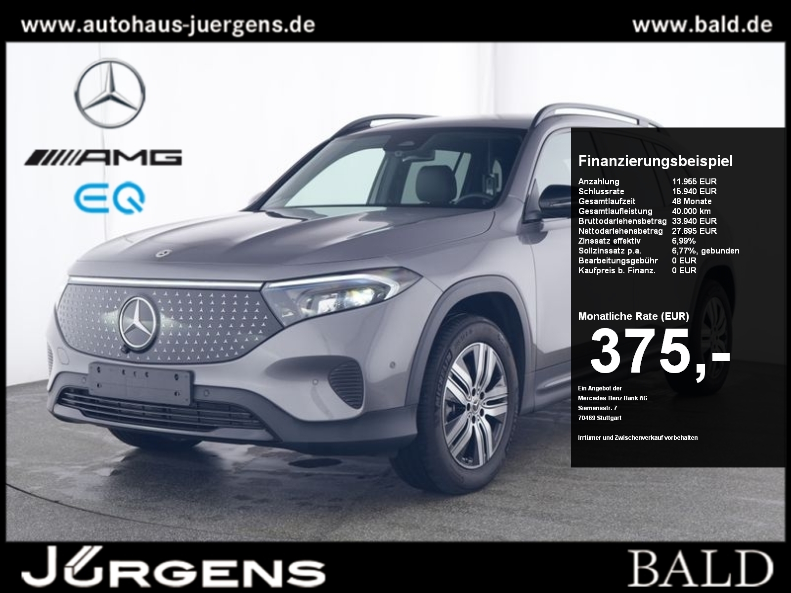 Mercedes-Benz EQB 250 MBUX Wide Night Ambiente