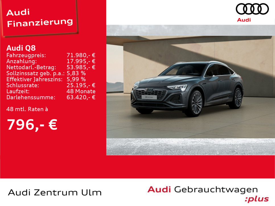 Q8 Sportback S line 50 e-tron quattro R-KAM AHK NAV+