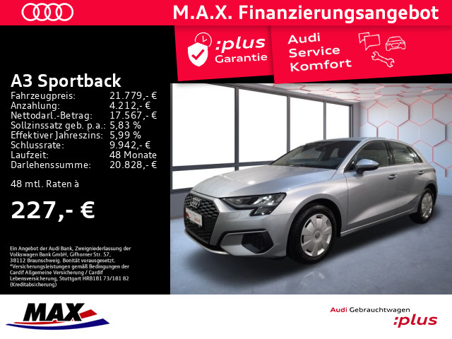 A3 Sportback 35 TFSI S TRONIC LED+MMI NAV+VC+PDC