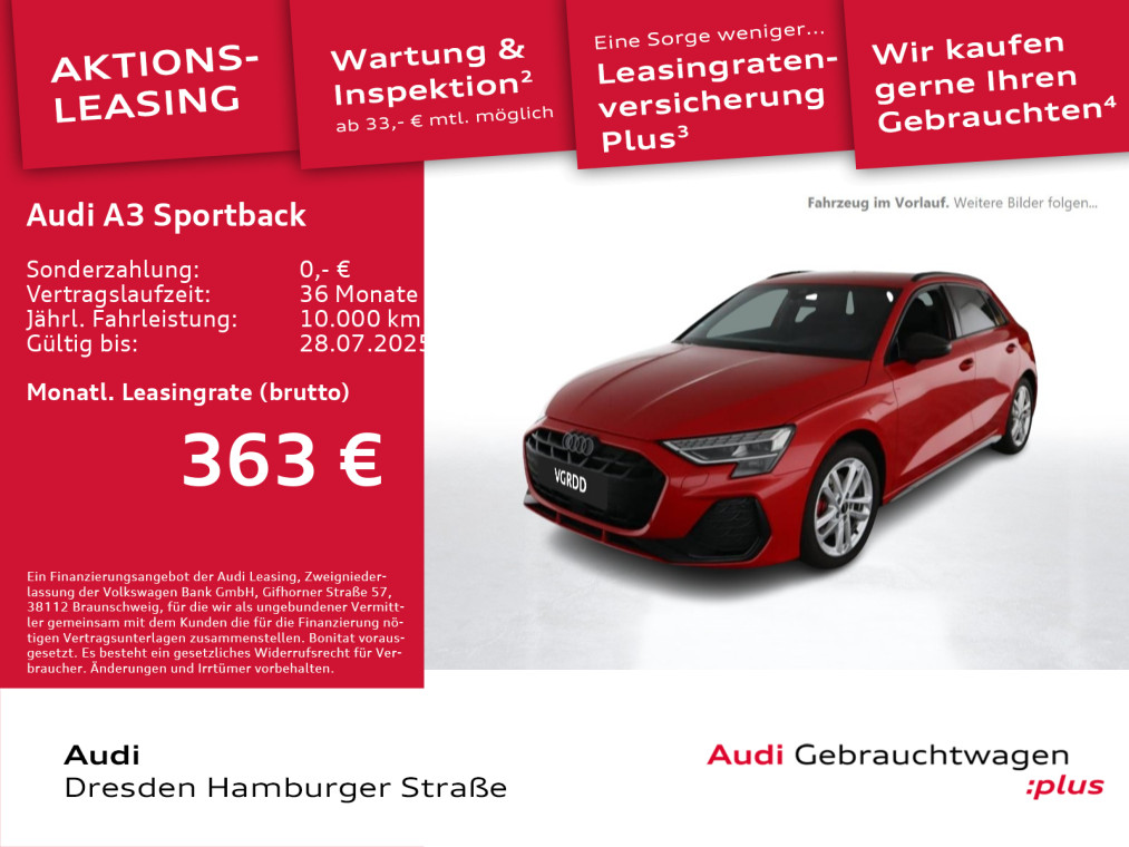 A3 Sportback 35TDI S line Matrix Navi SONOS AHZV