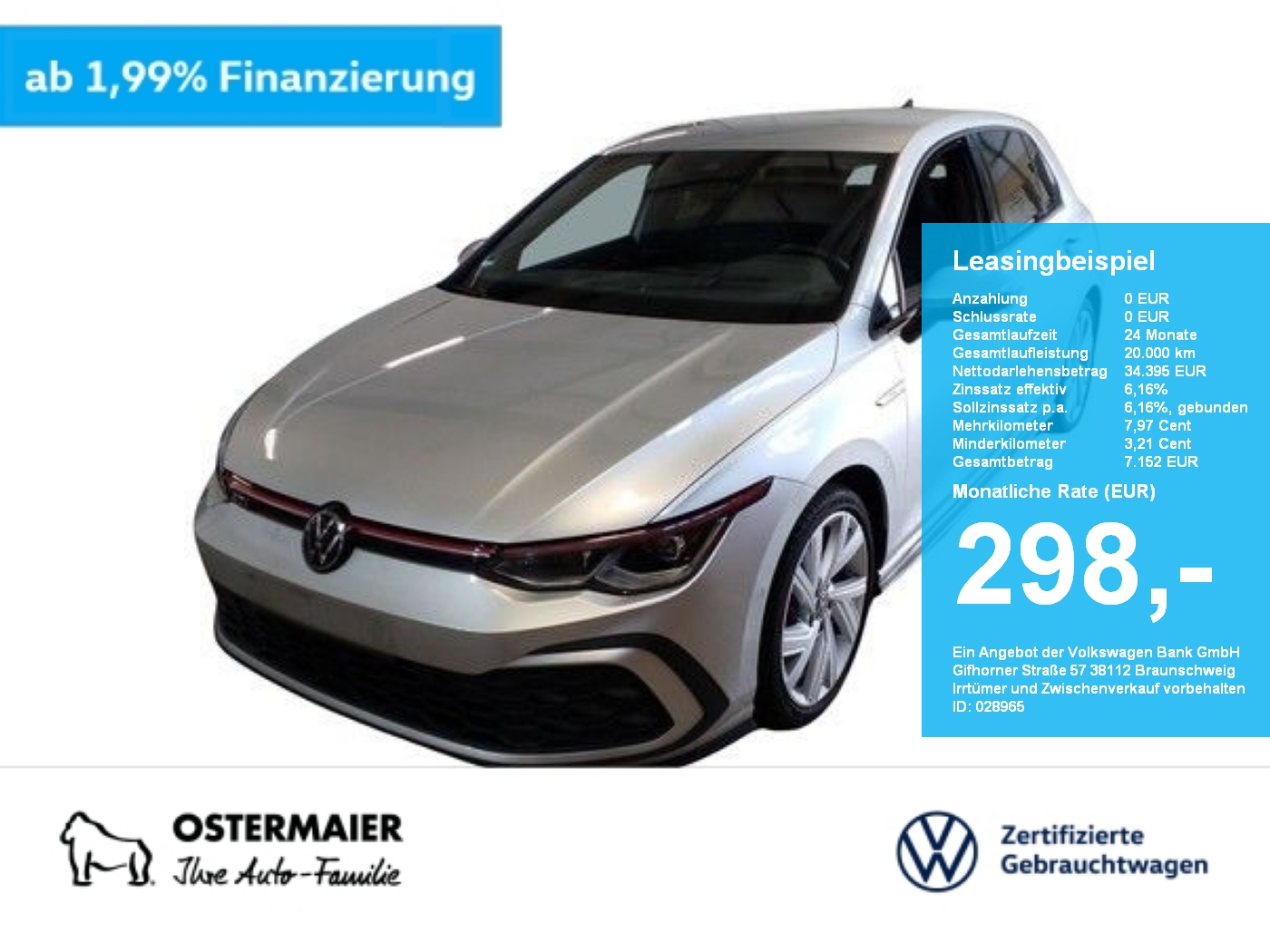 Golf VIII GTI 2.0TSI 245PS DSG NP.56T AHK.KAMERA.MATRIX.HEAD-UP.K