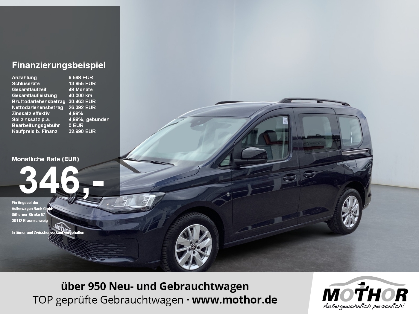Caddy Combi Basis 2.0 TDI 7-Sitze SH PDC Klima