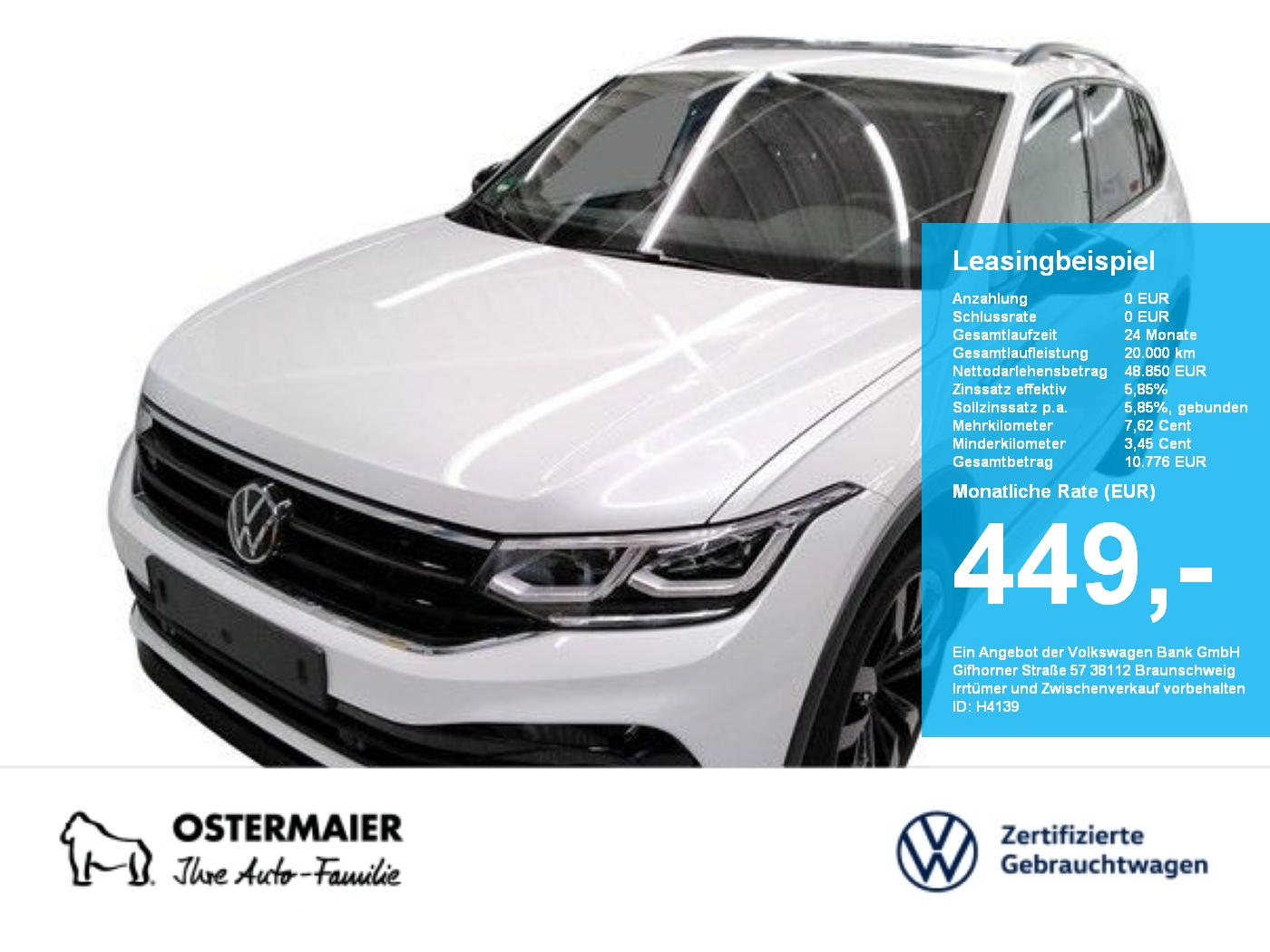 Tiguan Allspace R-LINE BLACK STYLE 2.0TDI 193PS DSG 4M ACC.5J-G.AHK.STHZG.KAMERA.NAVI+VC