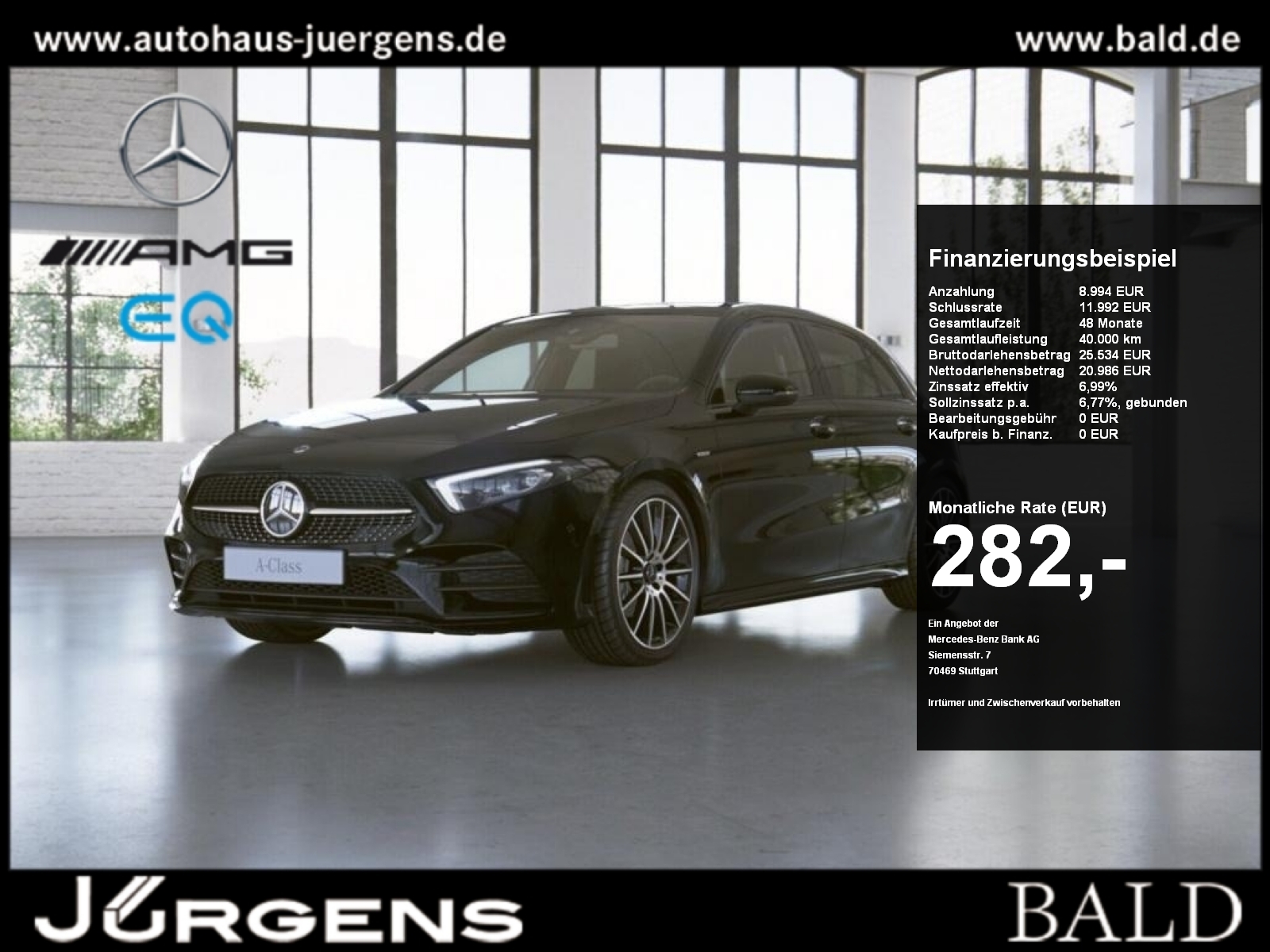 Mercedes-Benz A 200 d Kompaktlimousine Perf-AGA AMG MBUX Wide