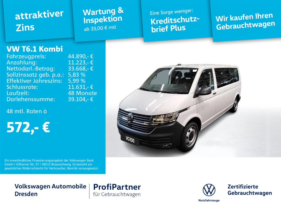 T6.1 Kombi LR KLIMA NAV AHZV PDC KAMERA 9-SITZER