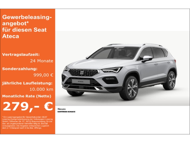 Ateca Xperience 1,5 TSI 150 PS DSG kurzfristig verfügbar nur solange der Vorrat reicht