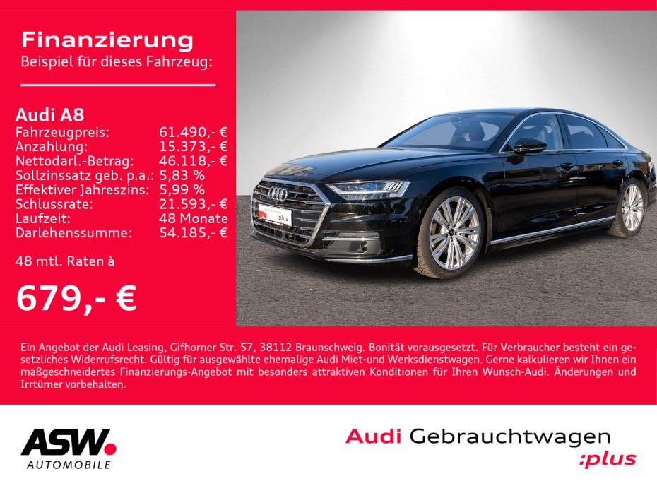 A8 50 TDI quattro Navi Matrix StandHz Pano B&O
