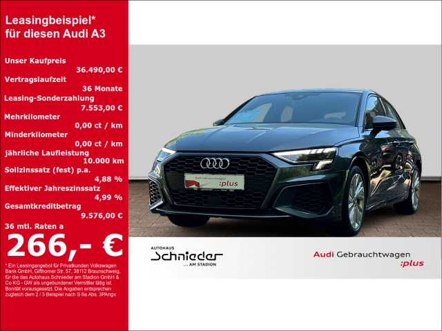 A3 Sportback 35 TFSI tronic S line Optikpaket schwarz Alu 17 Kamera