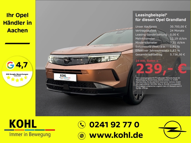 Grandland Edition 1.2 48V Mild-Hybrid 100kW LED Rückfahrkam.