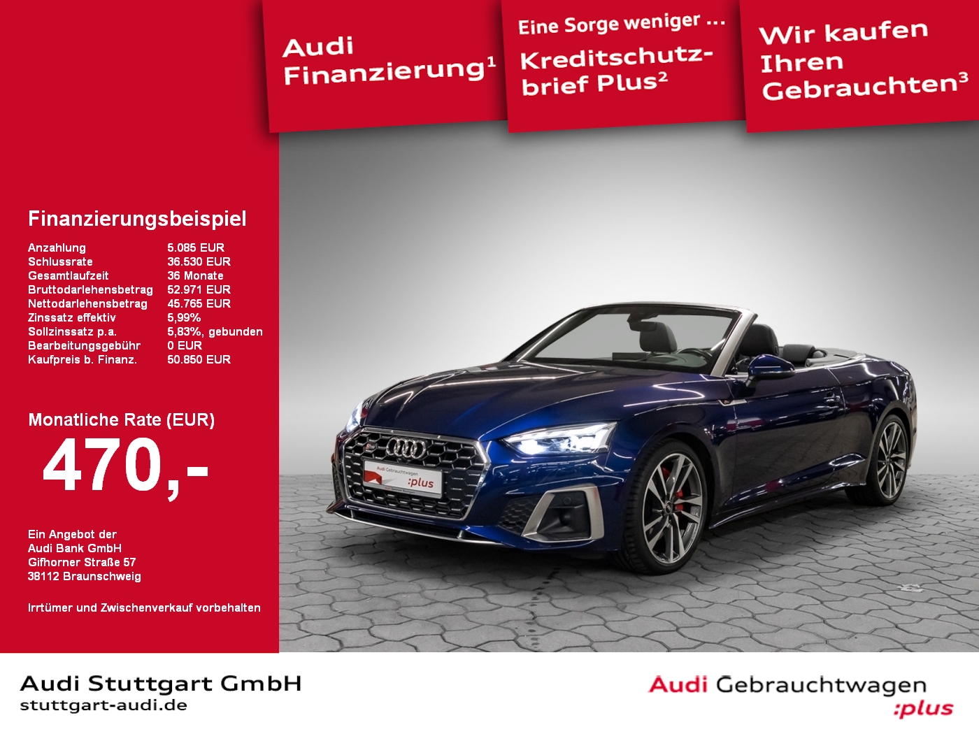 Audi S5 3.0 TFSI qu Cabrio Laser Massage