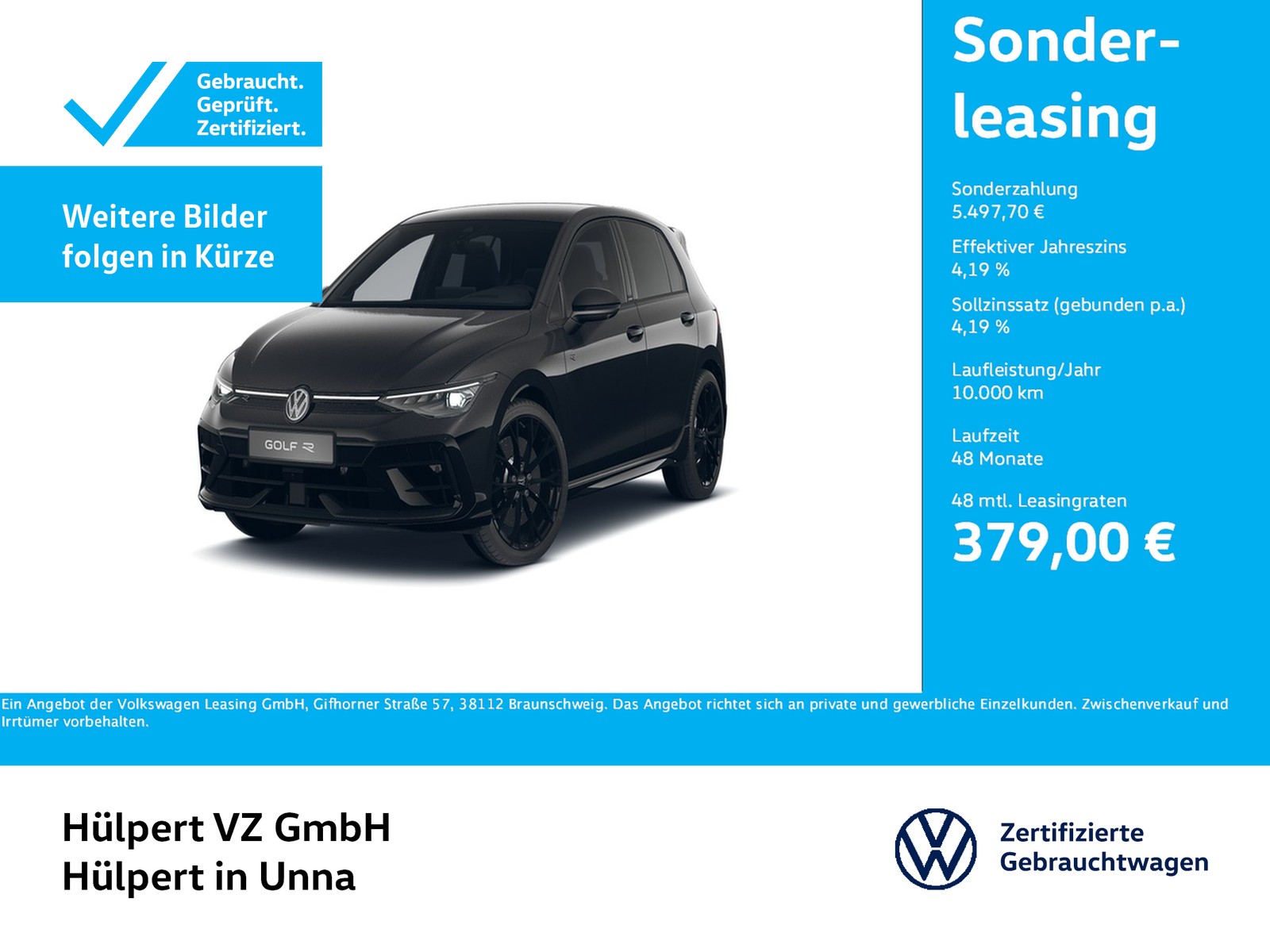 Golf VIII R BLACK EDITION 4X4 AKRAPOVIC LEDER 19Z