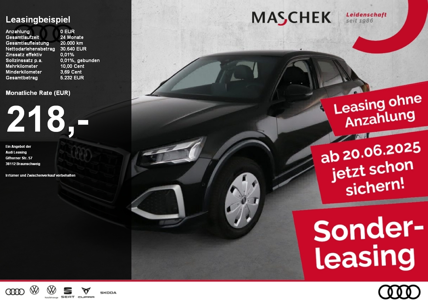 Q2 Advanced 30 TFSI Matrix Pano Navi Leder AHK