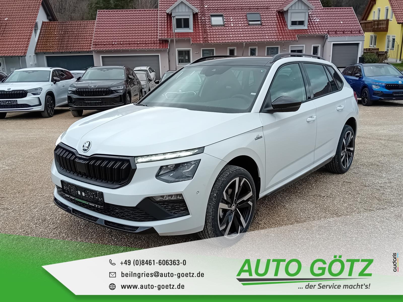 Kamiq Monte Carlo DSG Navi*Matrix*ACC*18"Alu*Panorama*Kamera*Blind-Spot*elektr. Heckkl.*LichtAssist*ParkAssist*Kessy*Induktiv Laden*Frontscheibenheiz*Lenkradheiz*Ladeboden*SmartLink*PDC*vo+hi*Sitzheiz*Freispr.*VZE*DigiCockpit*SpurAssist*Sunset*DAB*Spiegel elektr. anklappbar*4xEFH*Armlehne*Connect*Bl