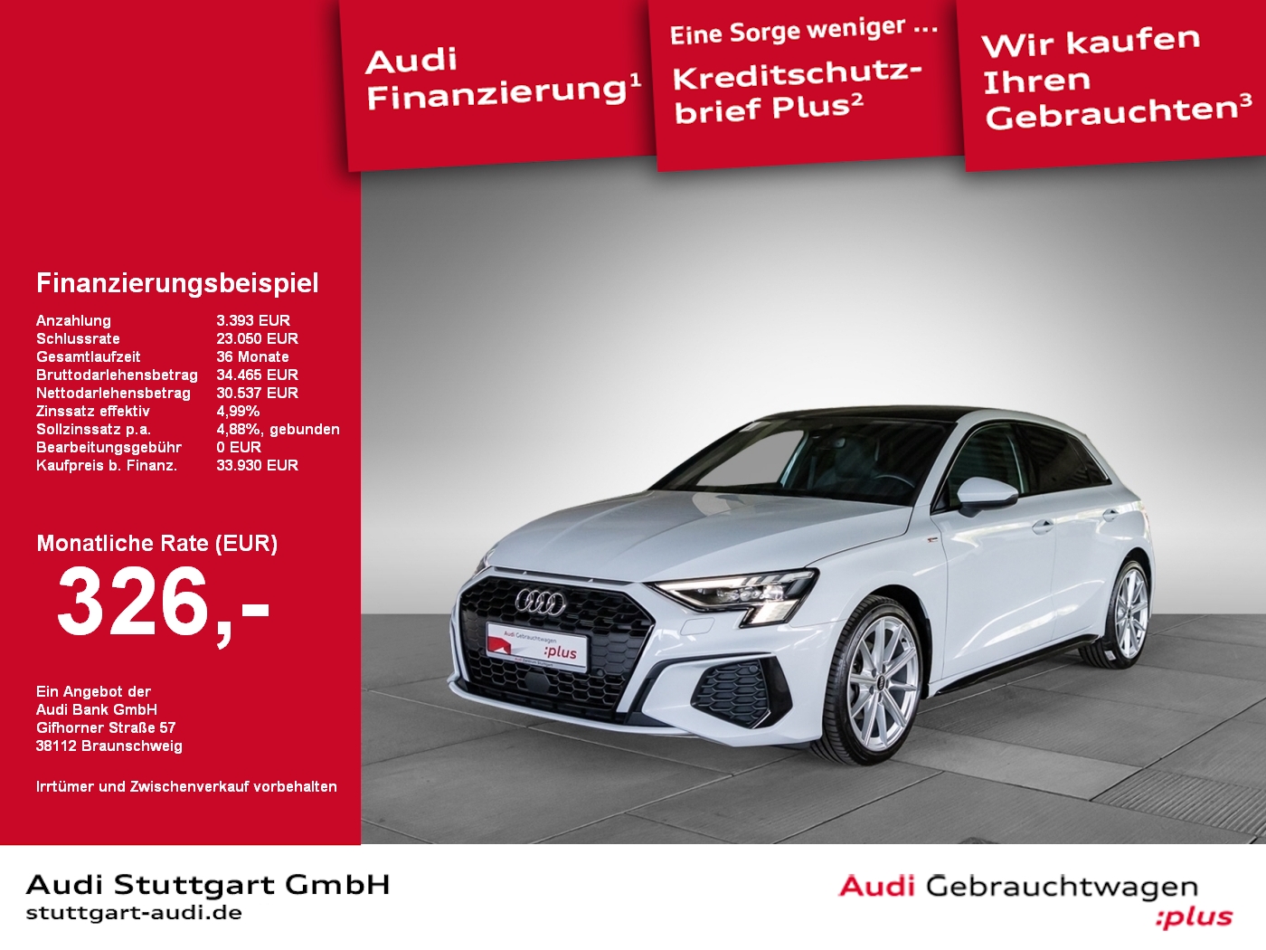 A3 Sportback 35 TFSI S line Matrix Pano Kamera