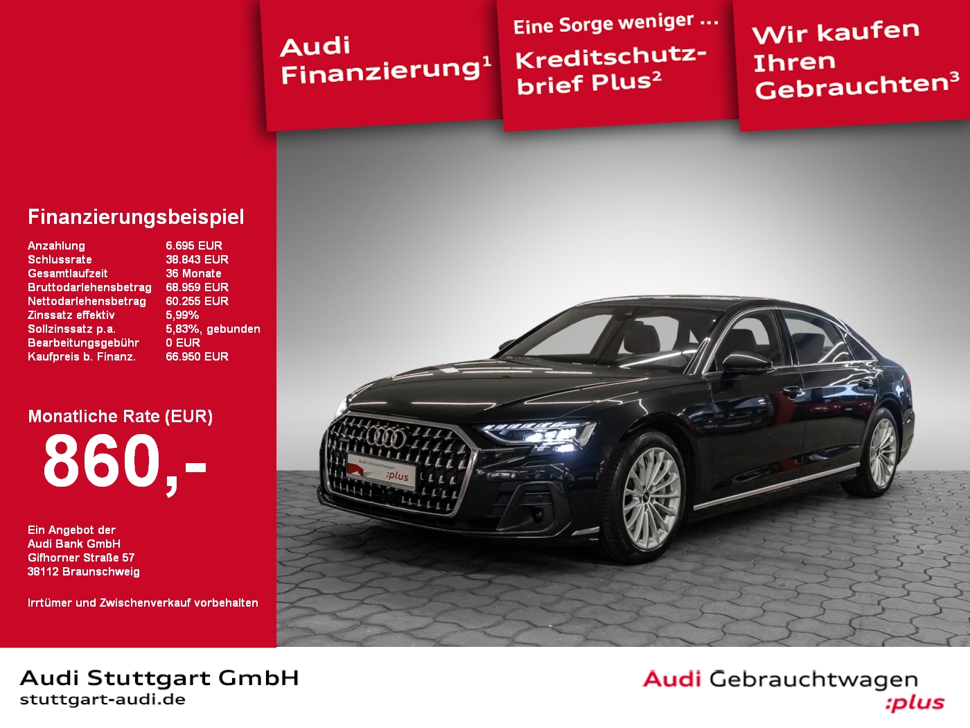 Audi A8 L 60 TFSI e quattro Assistenzpaket