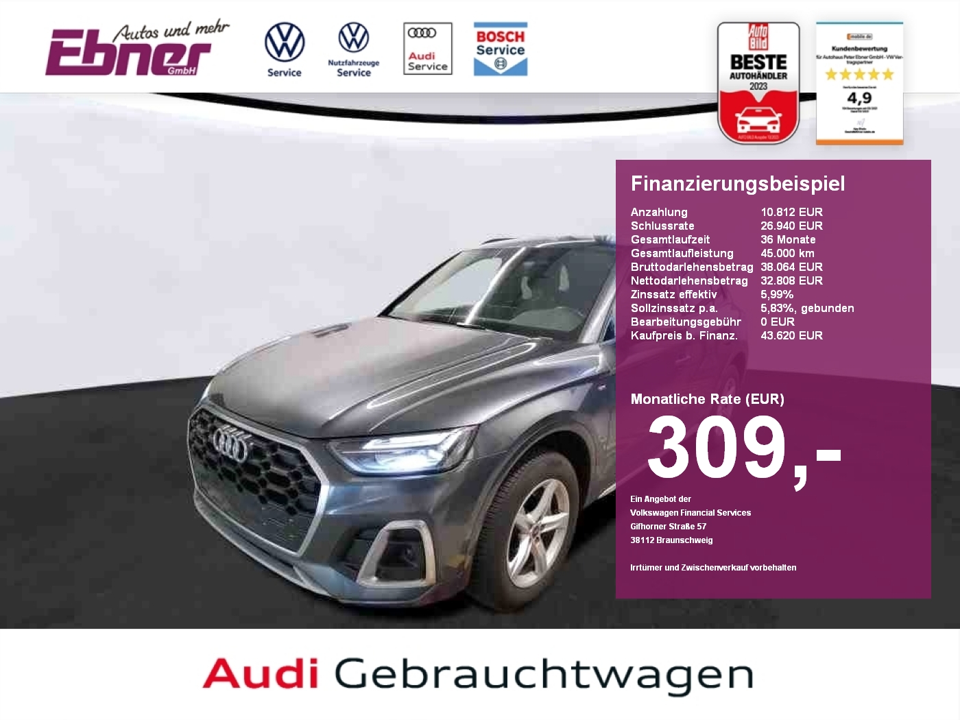 Audi Q5 S-LINE 40TDI QUATTRO APP 18
