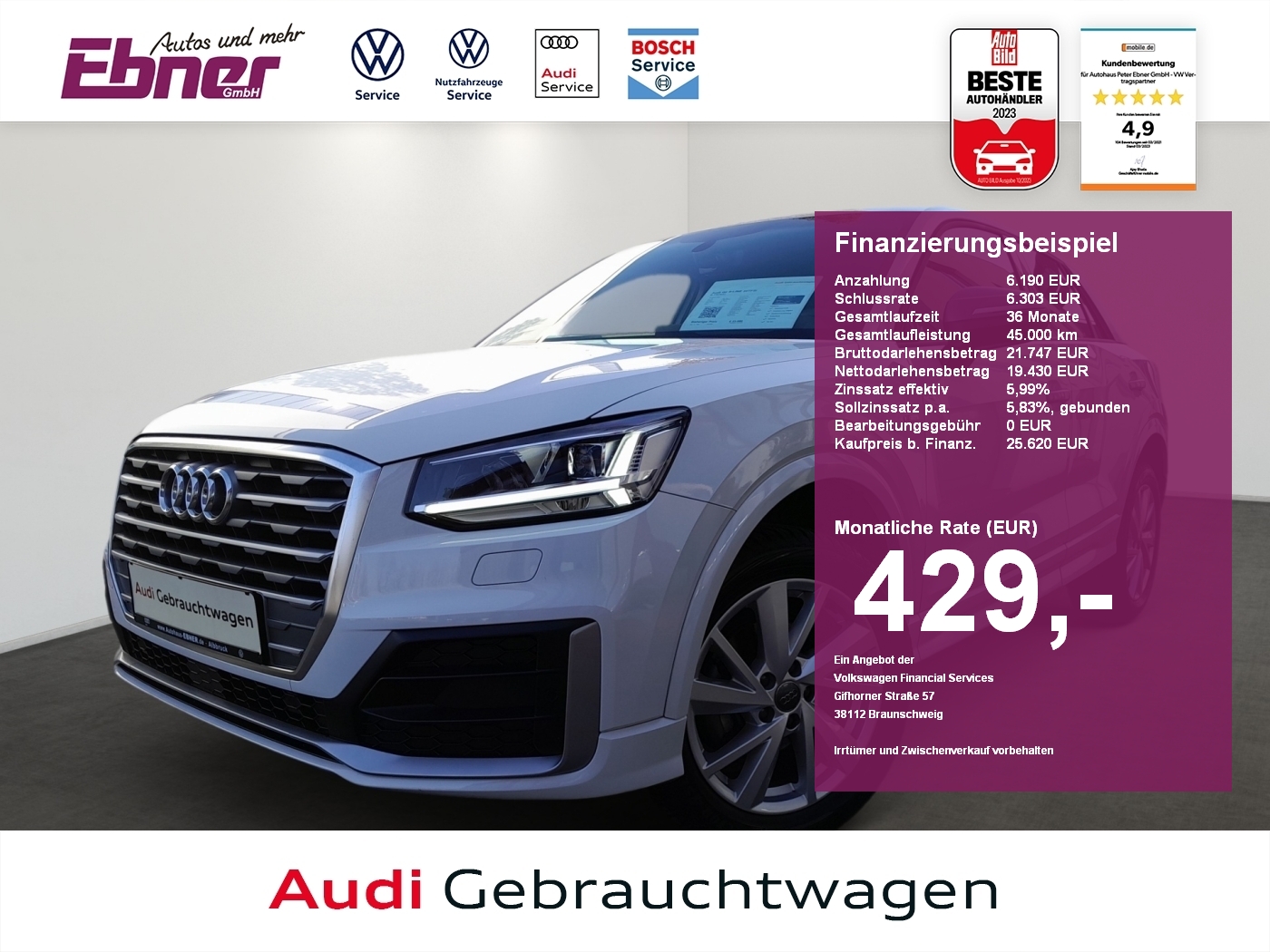 Audi Q2 S-LINE 35TFSI APP 17ALU