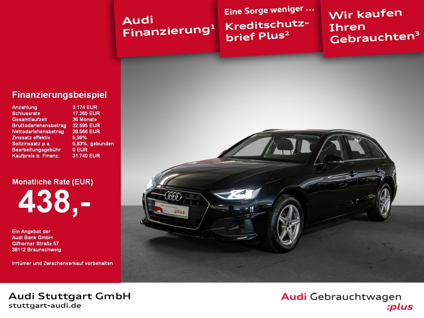 Audi A4 Avant 35 TDI Stadt Parken Tour