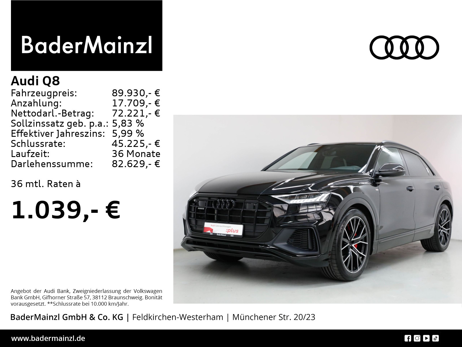 Q8 60 TFSIe quattro Competition Plus S line B&O