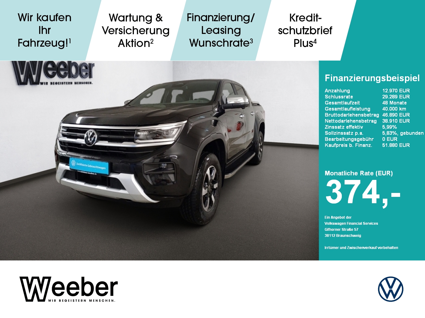 Amarok DC 4Mo Style AHK H/K DIFF LEDER MATRIX STANDH