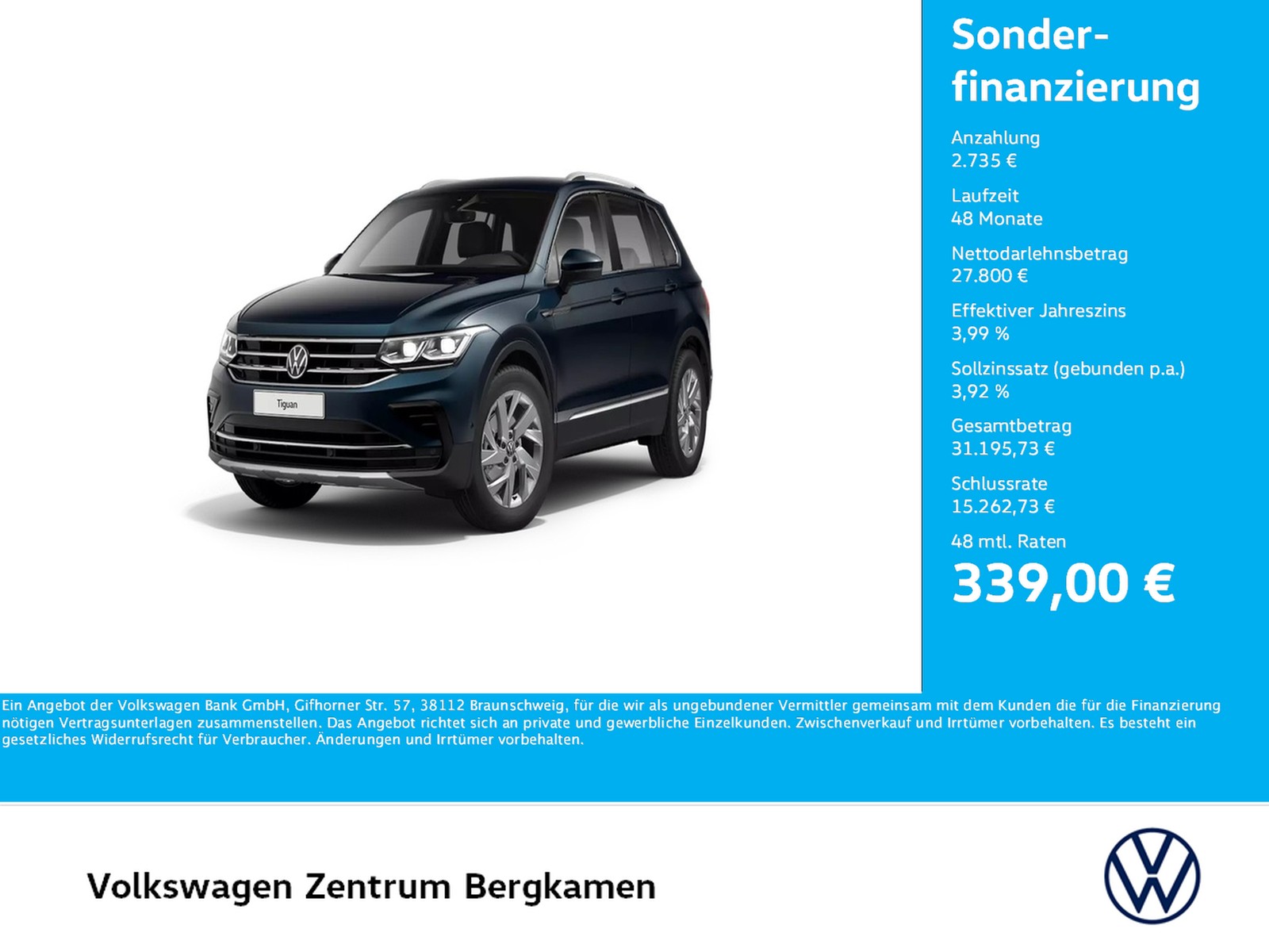 Tiguan 1.5 ELEGANCE LEDER AHK CAM ACC LM18 NAVI