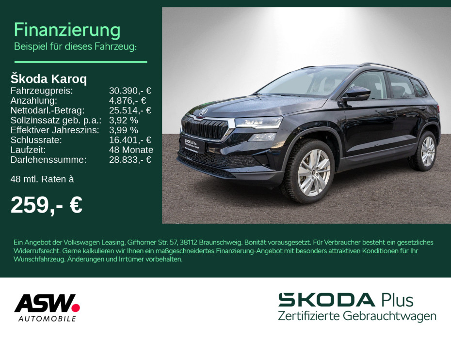 Karoq Selection 1.5 TSI DSG LED NAVI ACC VC AHK