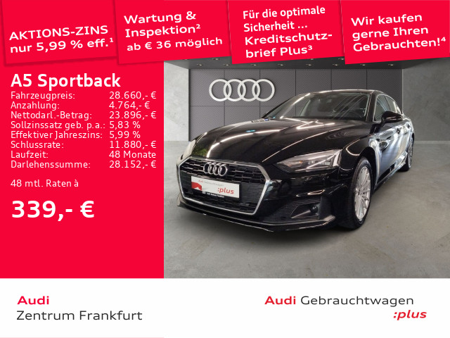 A5 Sportback 35 TFSI S tronic Navi Tempomat DAB PDC Sitzheizung