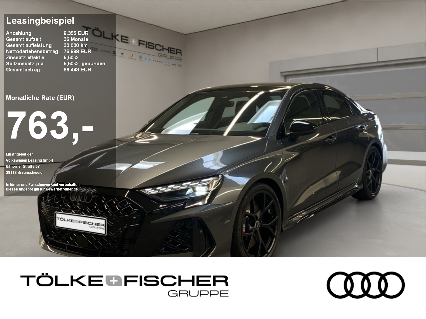 RS 3 2.5 quattro Limousine W TFSI Sportp. Pano