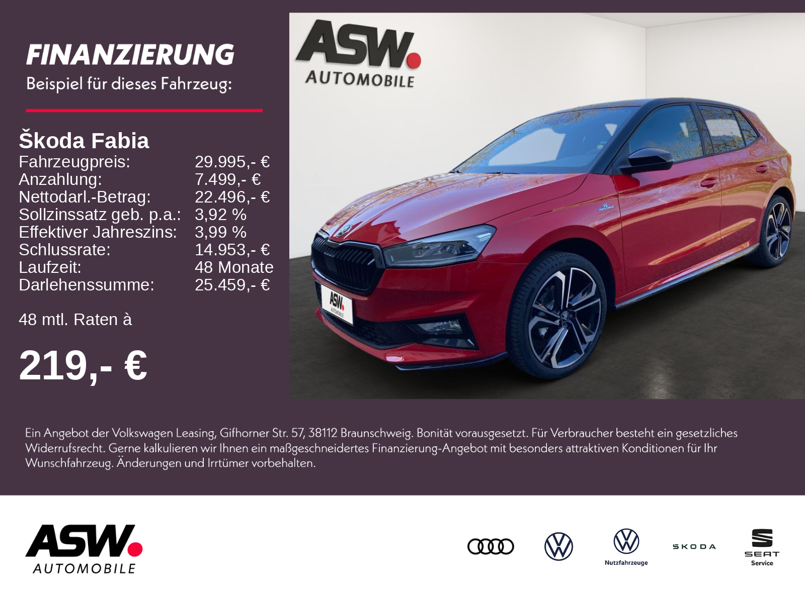 Fabia Monte Carlo 1,5TSI 150PS DSG ACC Kamera