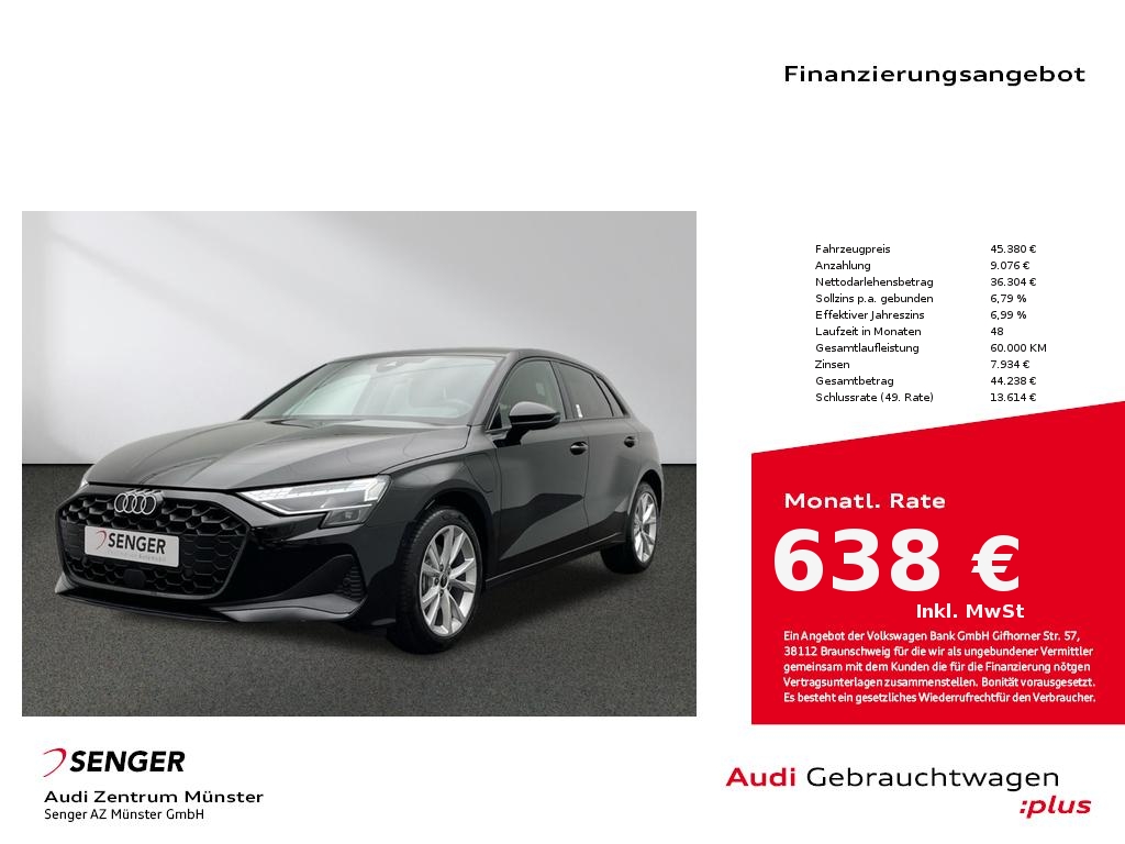 A3 Sportback 40 TFSI e 150 kW Sitzhzg. Kamera 