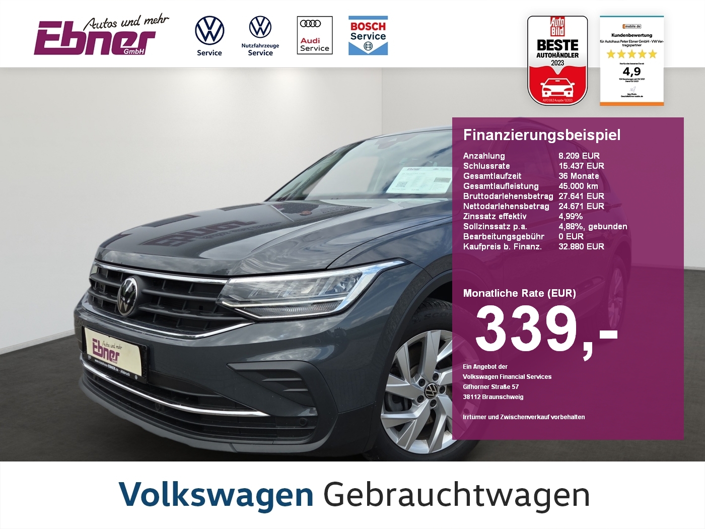 Tiguan LIFE 2.0TSI 4MOTION DSG ACC+AHK+LED+NAVI-APP+2xPDC+18 ALU!