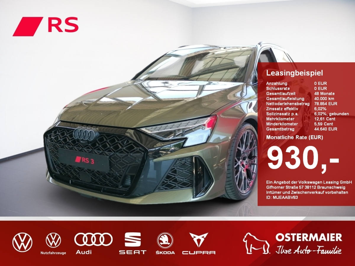 RS3 Sportback 400PS,S tronic,MMI,MATRIX,SPORTSITZE*OAKGREEN METALLIC*,