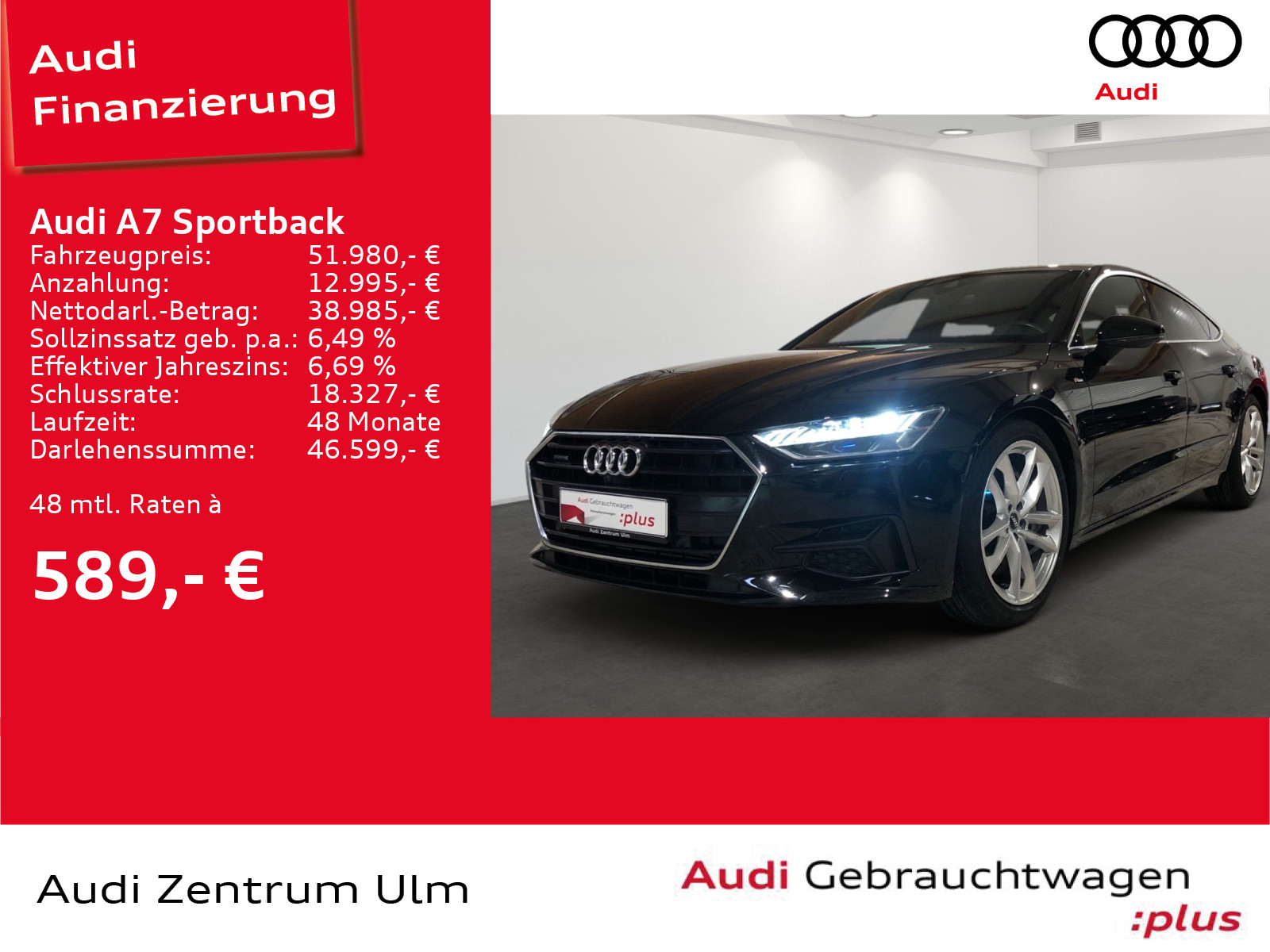 A7 Sportback 55 TFSI qu. S tronic S LINE MATRIX STDHZG