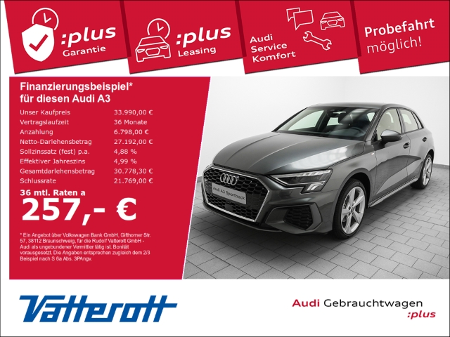 A3 Sportback S line 30 TDI S tronic LED DAB ACC